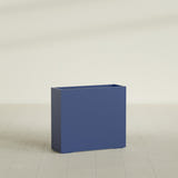 Perth Rectangular Planter in Matte Cobalt Blue, 48"L × 16"D × 42"H, shown empty