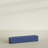 Salon Box Planter in Matte Cobalt Blue, 42" Long, shown empty