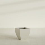 Lima Tapered Square Planter in Satin Beige, 20", shown empty