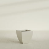 Lima Tapered Square Planter in Satin Beige, 20", shown empty