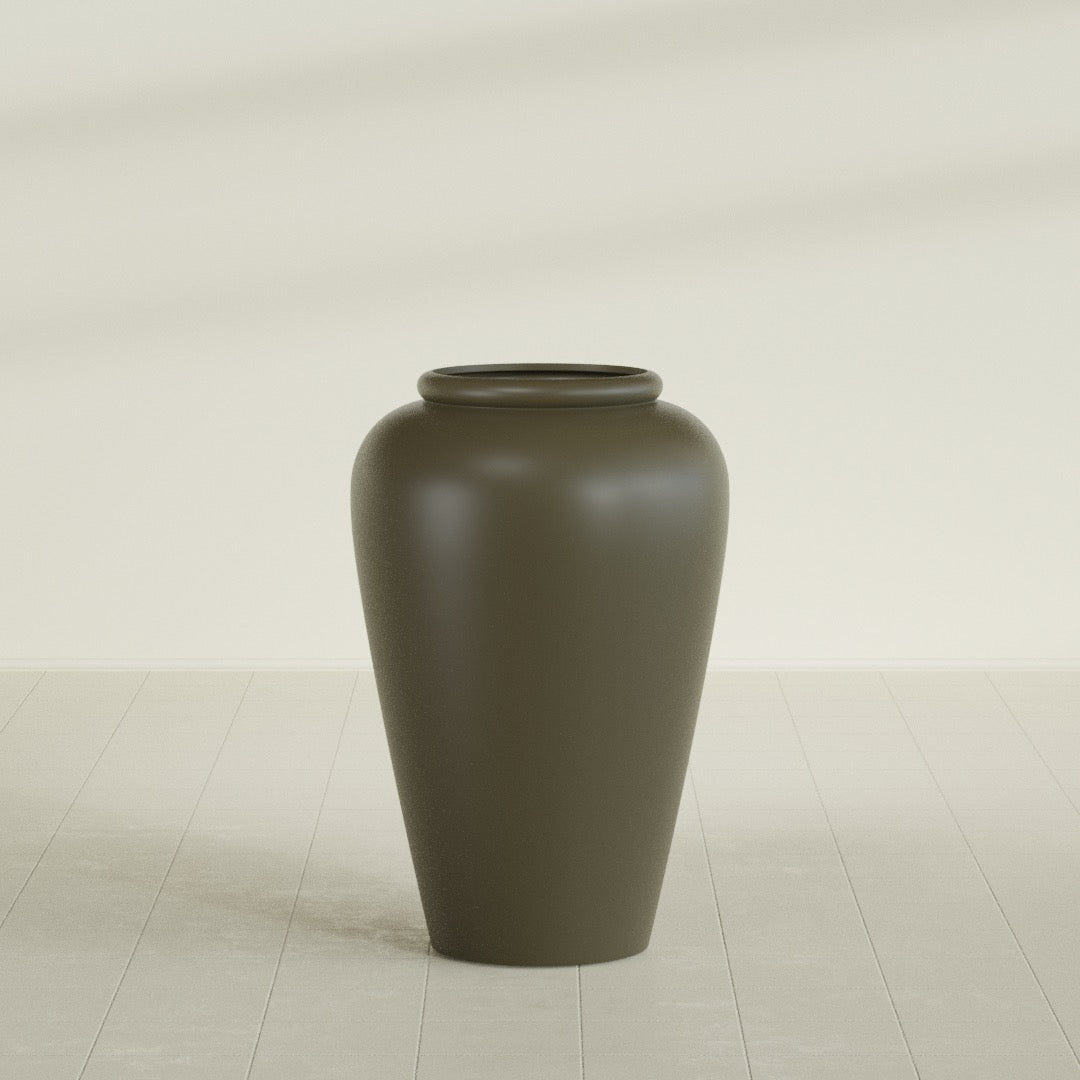 Barà Jar Planter in Matte Bronze, 24"D × 37"H, shown empty