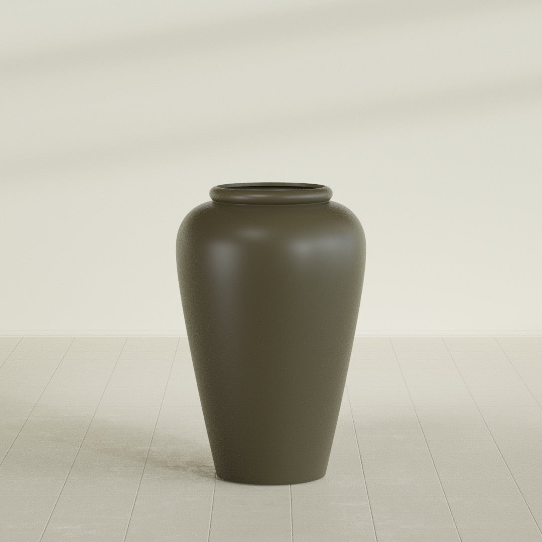 Barà Jar Planter in Matte Bronze, 24"D × 37"H, shown empty