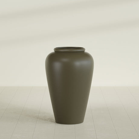 Barà Jar Planter in Matte Bronze, 24"D × 37"H, shown empty