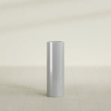 Corry Cylinder Planter in Metallic Silver, 10"D × 30"H, shown empty