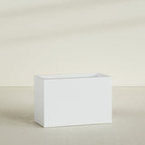 Brisbane Rectangular Planter in Gloss Bright White, 48"L × 24"D × 32"H, shown empty