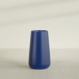 Saigon Tapered Round Planter in Matte Cobalt Blue, 19"D × 42"H, shown empty