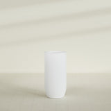 Saint Tropez Bullet Round Planter in Gloss Bright White, 24"D × 50"H, shown empty