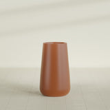 Saigon Tapered Round Planter in Matte Terra Cotta, 19"D × 42"H, shown empty