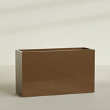 Darwin Rectangular Planter in Metallic Bronze, 72"L × 24"D × 42"H, shown empty