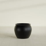 Shanghai Fishbowl Planter in Matte Black, 22", shown empty