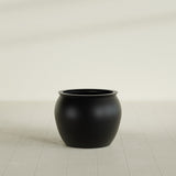 Shanghai Fishbowl Planter in Matte Black, 22", shown empty