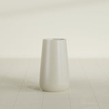 Saigon Tapered Round Planter in Satin Beige, 14"D × 30"H, shown empty