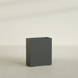 Perth Rectangular Planter in Matte Charcoal, 36"L × 16"D × 42"H, shown empty
