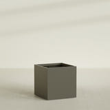 Montroy Cube Planter in Matte Bronze, 36", shown empty