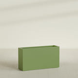 Potsdam Rectangular Planter in Satin Green, 60"L × 16"D × 32"H, shown empty