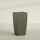 Toulan Tapered Square Planter in Matte Bronze, 20"W × 42"H, shown empty