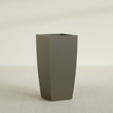 Toulan Tapered Square Planter in Matte Bronze, 20"W × 42"H, shown empty