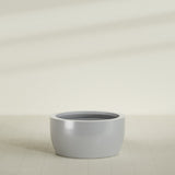 Casablanca Bowl Planter in Metallic Silver, 36"D × 18"H, shown empty