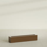 Salon Box Planter in Metallic Bronze, 42" Long, shown empty