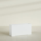 Hollywood Narrow Rectangular Planter in Matte Bright White, 48"L × 12"D × 24"H, shown empty