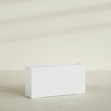 Hollywood Narrow Rectangular Planter in Matte Bright White, 48"L × 12"D × 24"H, shown empty