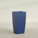 Toulan Tapered Square Planter in Matte Cobalt Blue, 20"W × 42"H, shown empty