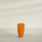 San Jose Tall Fluted Planter in Gloss Tangerine, 16"D × 30"H, shown empty