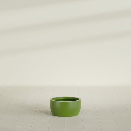 Casablanca Bowl Planter in Satin Green, 20"D × 10"H, shown empty