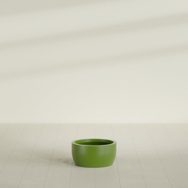 Casablanca Bowl Planter in Satin Green, 20"D × 10"H, shown empty