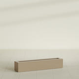 Salon Box Planter in Gloss Metallic Gold, 42" Long, shown empty