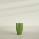Brannan Tapered Round Planter in Satin Green, 18"D × 29"H, shown empty