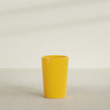 Tegel Round Tapered Planter in Gloss Saffron, 18"D × 26"H, shown empty