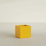 Montroy Cube Planter in Gloss Saffron, 20", shown empty