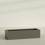 Torino Wide Rectangular Planter in Matte Bronze, 72"L × 24"D × 18"H, shown empty