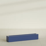 Salon Box Planter in Matte Cobalt Blue, 48" Long, shown empty