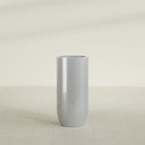 Saint Tropez Bullet Round Planter in Metallic Silver, 20"D × 43"H, shown empty