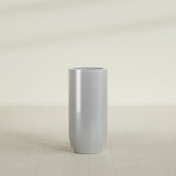 Saint Tropez Bullet Round Planter in Metallic Silver, 20"D × 43"H, shown empty