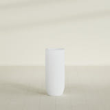 Saint Tropez Bullet Round Planter in Gloss Bright White, 16"D × 38"H, shown empty