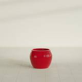 Shanghai Fishbowl Planter in Gloss Red, 16", shown empty