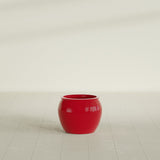 Shanghai Fishbowl Planter in Gloss Red, 16", shown empty