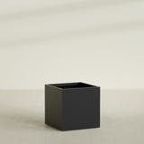 Montroy Cube Planter in Matte Black, 36", shown empty
