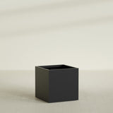 Montroy Cube Planter in Matte Black, 36", shown empty