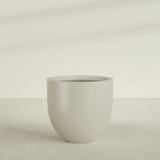 Alzira Bowl Planter in Satin Beige, 36"D × 34"H, shown empty