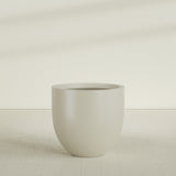 Alzira Bowl Planter in Satin Beige, 36"D × 34"H, shown empty