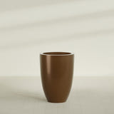 Brannan Tapered Round Planter in Metallic Bronze, 30"D × 41"H, shown empty