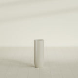 Saint Tropez Bullet Round Planter in Satin Beige, 12"D × 32"H, shown empty