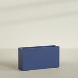 Potsdam Rectangular Planter in Matte Cobalt Blue, 60"L × 16"D × 32"H, shown empty