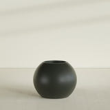 Globe Planter in Matte Charcoal, 30"D × 24"H, shown empty