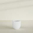 Alzira Bowl Planter in Matte Bright White, 23"D × 22"H, shown empty