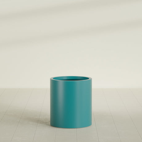 Rio Grande Cylinder Planter in Satin Seafoam Green, 18"D × 20"H, shown empty